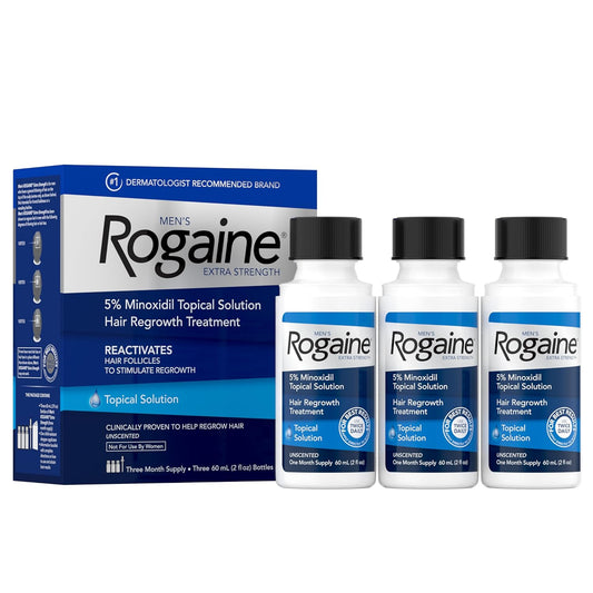 Rogaine For Men Minoxidil 5% Solution for Hair Regrowth 3-Month Supply