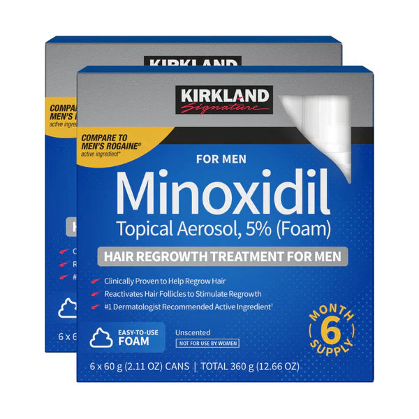 Kirkland Minoxidil 5% Hair Regrowth Foam, 12-Month Supply, Exp: 03/2027