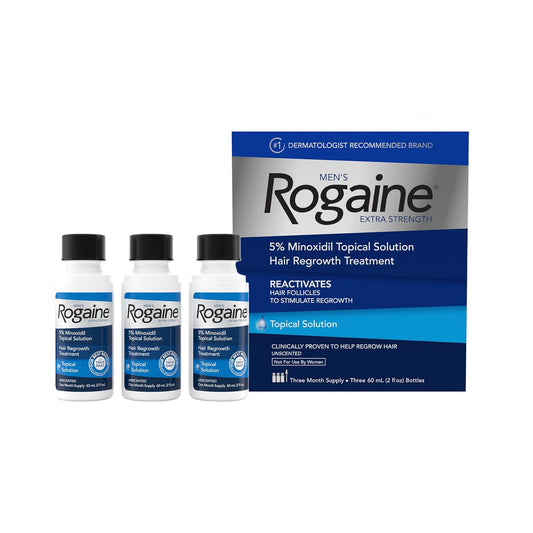 Rogaine for men minoxidil 5% Solution 3 months supply [Exp:02/2028]