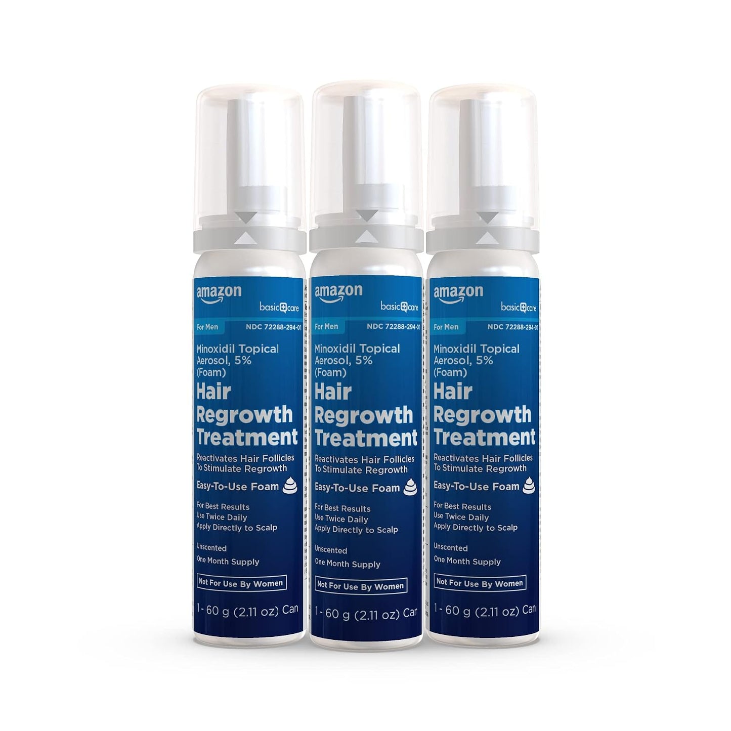 Amazon Basic Care Minoxidil 5% Topical FOAM , Hair Regrowth Treatment for Men