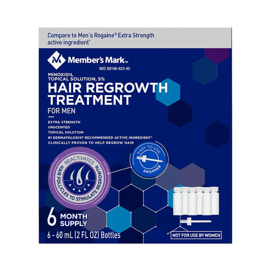 Solution de minoxidil à 5 ​​% Member's Mark 6 mois [Exp : 06/2027]