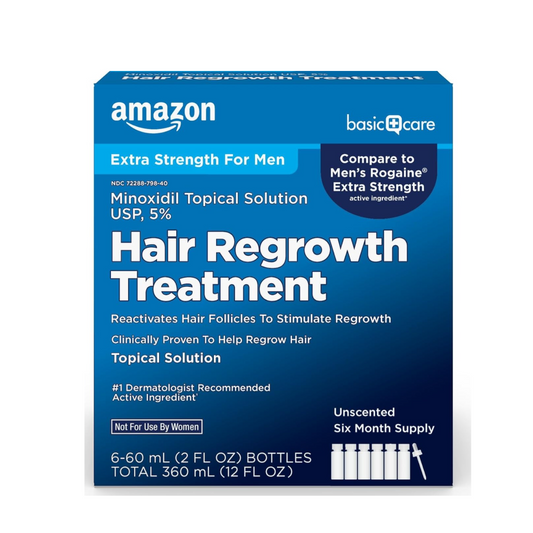 Minoxidil 5% Amazon Basic Care  Topical Solution Hair Regrowth Treatment [Exp: 09/2027]