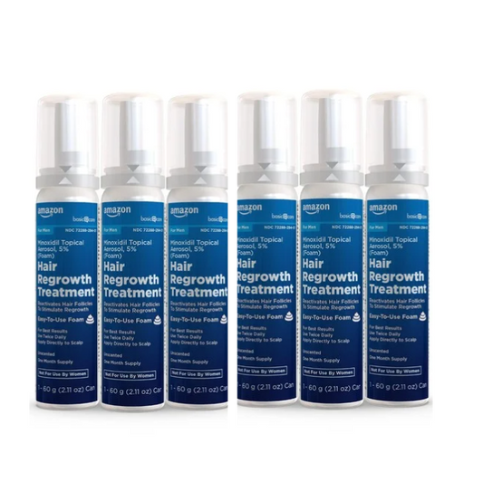 Minoxidil 5% Amazon Basic Care Topical Foam Hair Regrowth Treatment [Exp: 09/2027]