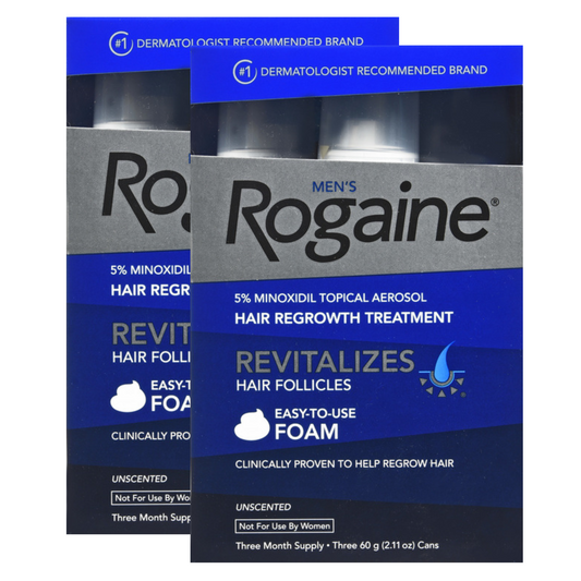 Rogaine For Men 5% Minoxidil Foam 6 Months Supply 2 Packs