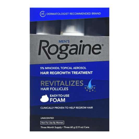 Men's Rogaine 5% Minoxidil Foam for Hair Regrowth Topical Aerosol, 3-Month Supply