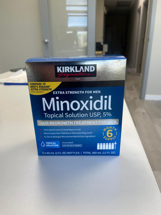 Solution de Minoxidil à 5 ​​% de Kirkland pour la repousse des cheveux, 2 paquets [Exp : 06/2027]